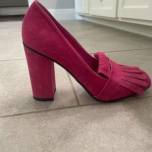 Pink suede Heels